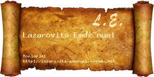 Lazarovits Emánuel névjegykártya